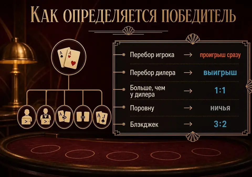 Инфографика: кто выигрывает раздачу и как это определяется