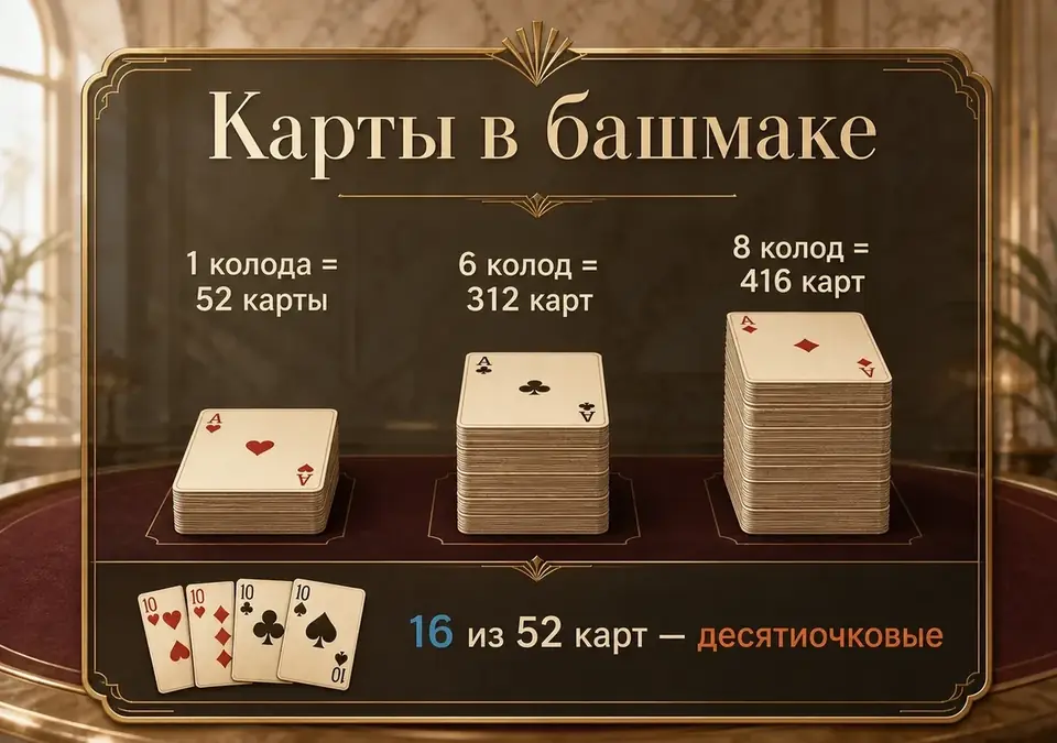 Инфографика: общее число карт, которое находится в башмаке