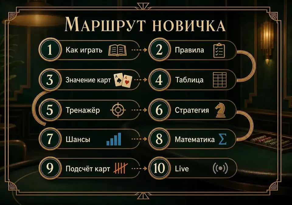 Инфографика: в каком порядке новичку стоит проходить разделы сайта
